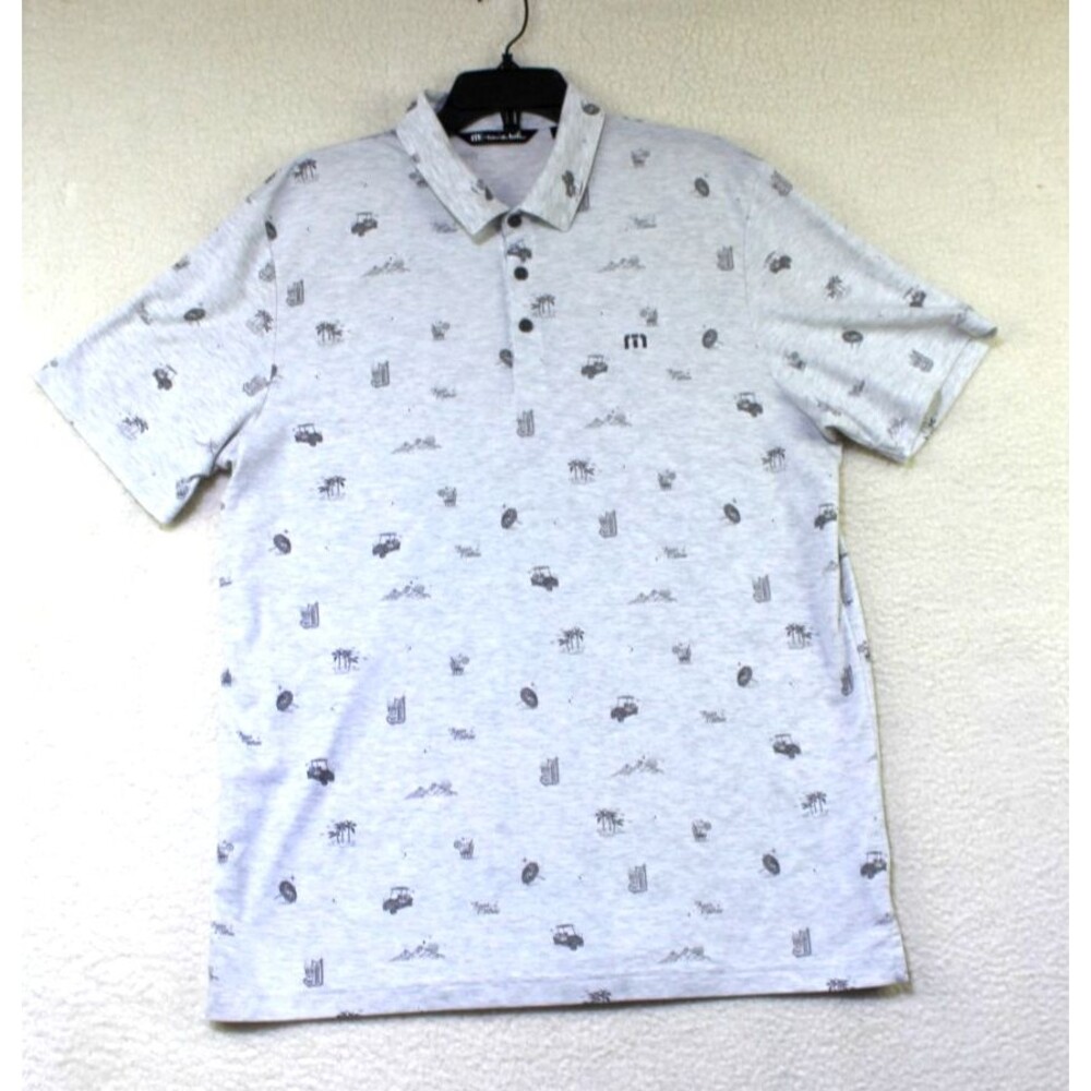 Travis Mathew Polo Shirt Mens XL Gray Golfer Casual Short Sleeve Golf